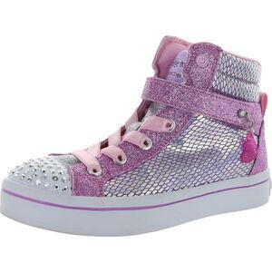 Twinkle Toes by Skechers Girls Twi-Lites Holla Glam High Top Sneakers Used